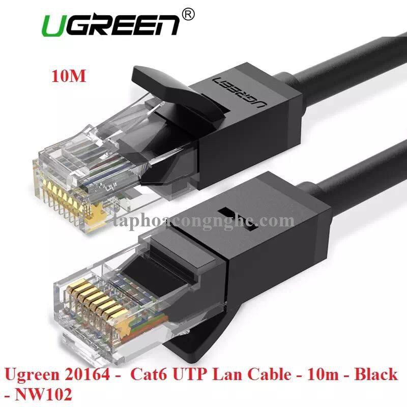 Ugreen 20164 10M màu Đen Cáp mạng LAN CAT6 UTP NW102 30020164